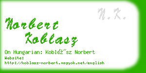 norbert koblasz business card